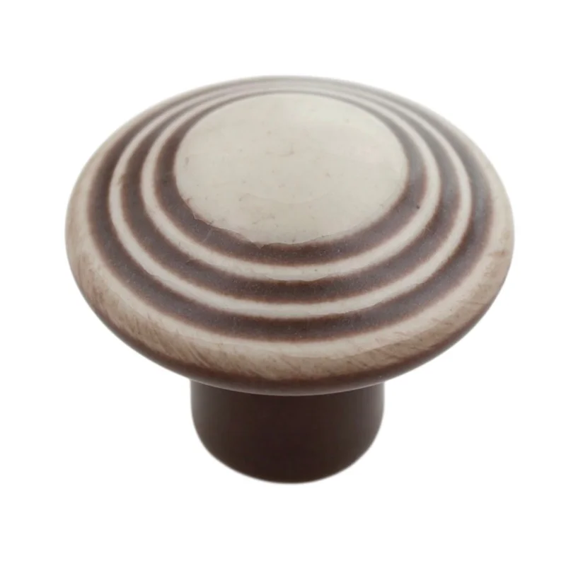 Amerock Ceramic 1 3/8" Ringed Cabinet Knob Distressed Cream BP1325-DW