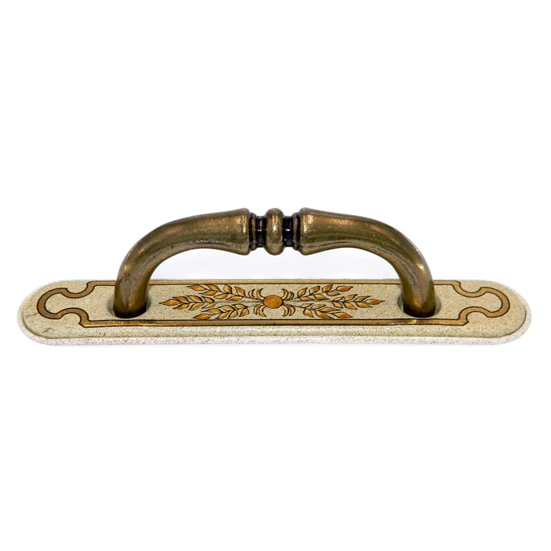 Amerock Classics Burnished Brass 3" Ctr Cabinet Handle with Backplate BP832DC-AM