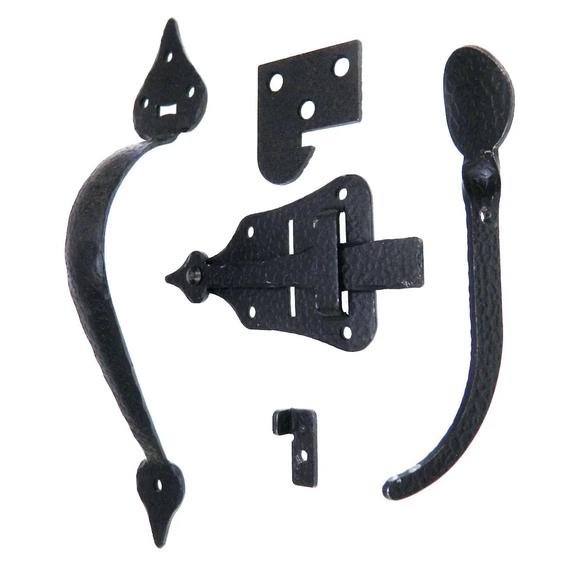 Amerock Colonial Black Steel 8-1/2" Thumb Latch with Flat Rim Strike BP8510-CB