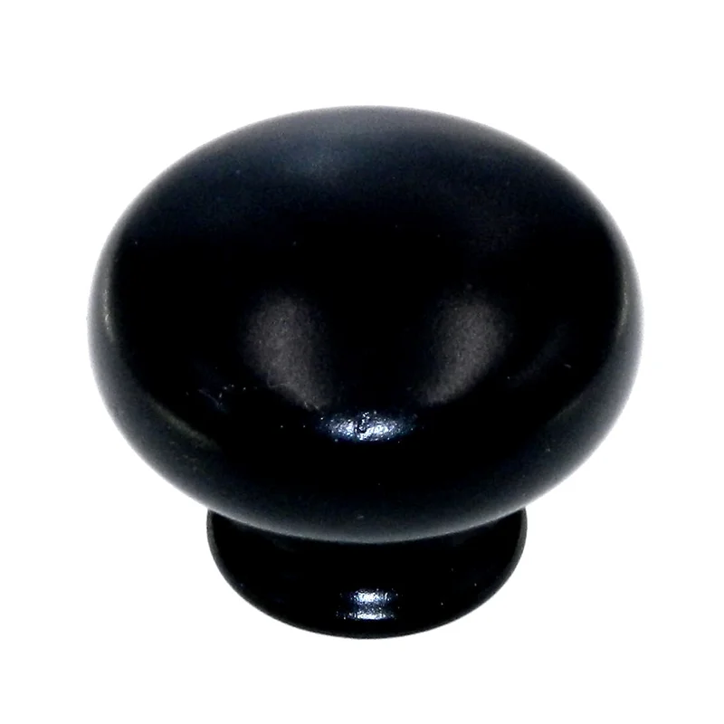 Amerock Colors Matte Black 1 1/8" Mushroom Round Cabinet Knob BP770-MB