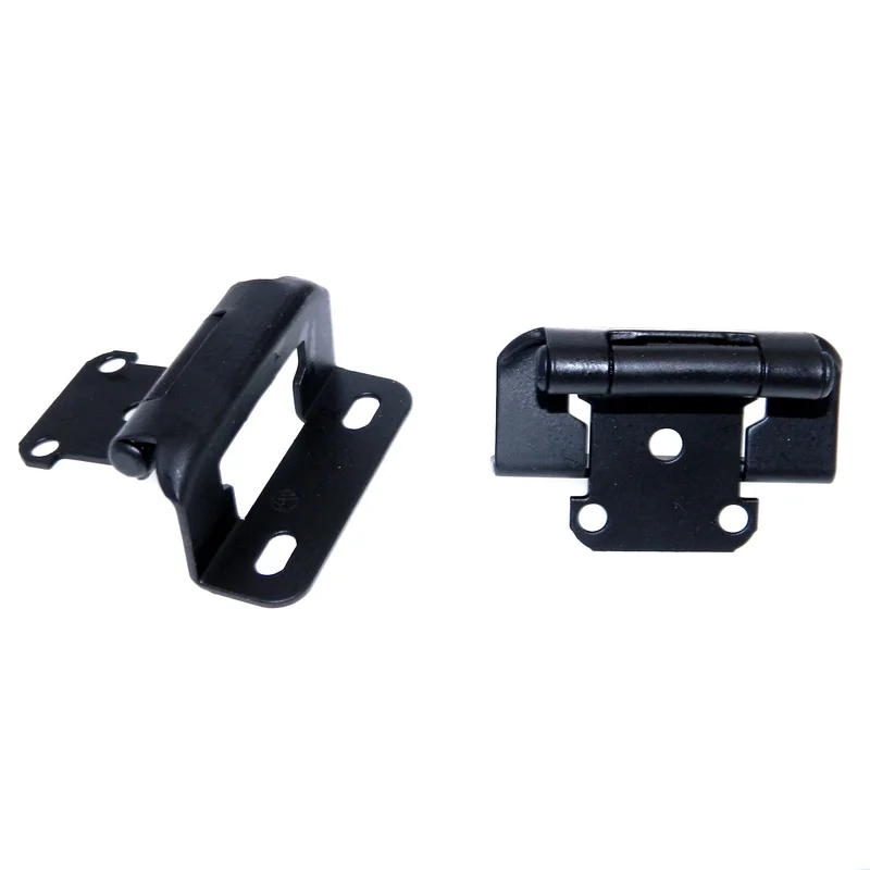Amerock Flat Black Partial Wrap Hinges 1/2" Overlay Self-Closing BPR7550FB
