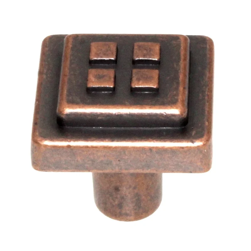 Amerock Forgings 1 1/8" Weathered Copper Square Cabinet Knob BP4454-WC