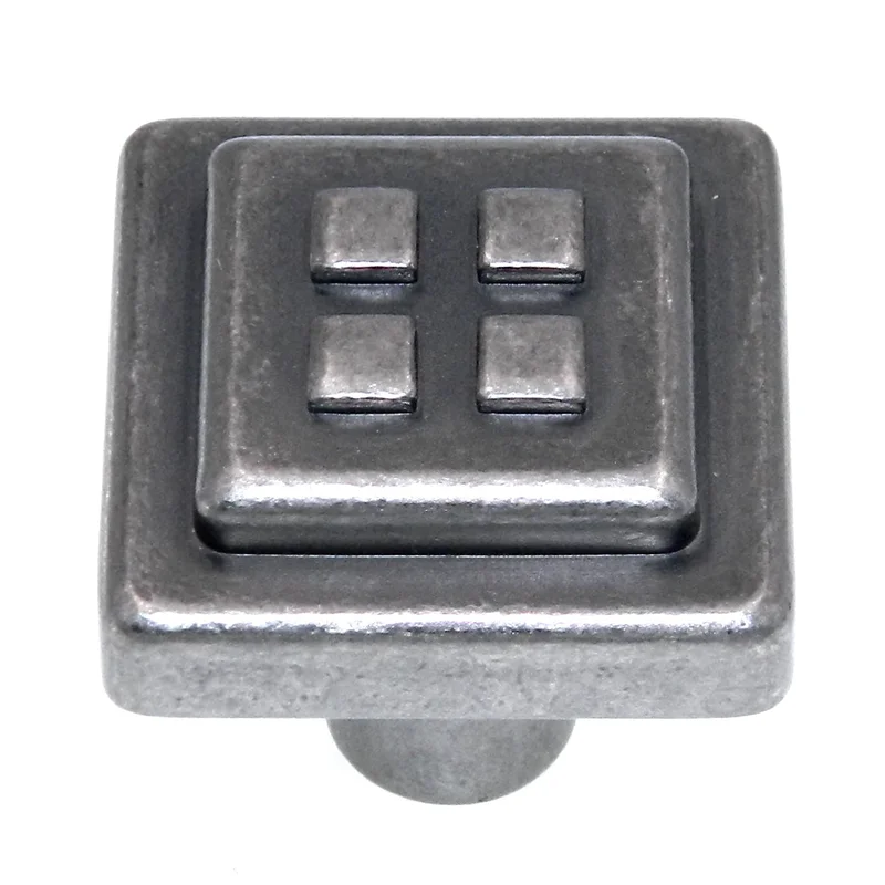 Amerock Forgings 1 1/8" Weathered Nickel Square Cabinet Knob Pull BP4454-WN