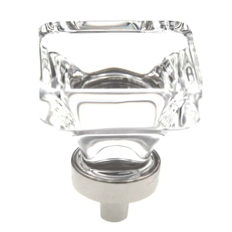 Amerock Glacio 1 3/8" Square Cabinet Knob Clear Polished Nickel BP36653CPN