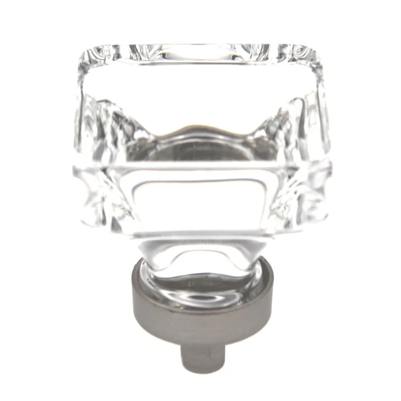 Amerock Glacio 1 3/8" Square Cabinet Knob Clear Satin Nickel BP36653CG10