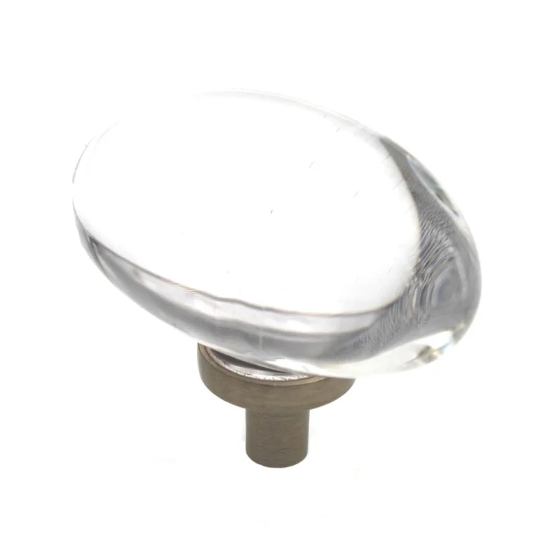 Amerock Glacio 1 7/8" Oval Cabinet Knob Clear Golden Champagne BP36651CBBZ