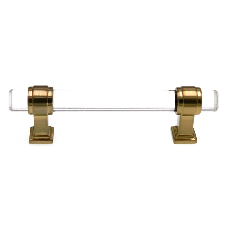 Amerock Glacio Clear Golden Champagne 3 3/4" (96mm)cc Cabinet Handle BP36654CBBZ