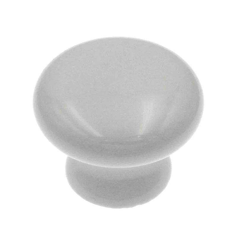 Amerock Gray 1 1/2" Porcelain Cabinet Knob with Metal Insert BP5322-BQ