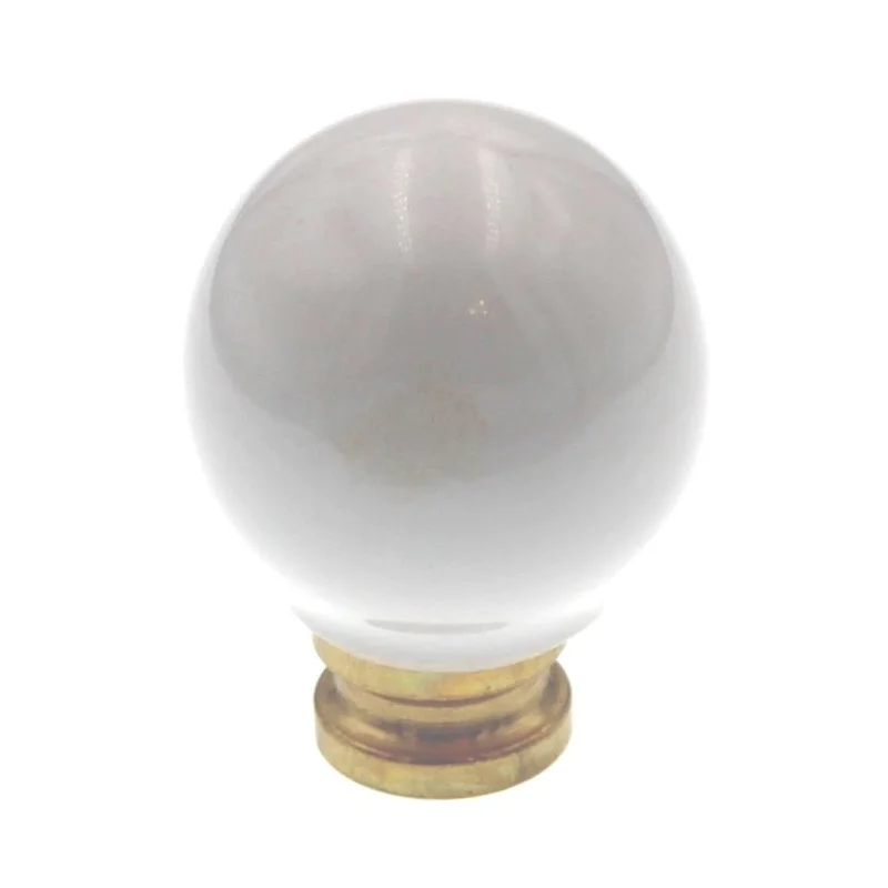 Amerock Hardware BP726-30 White Porcelain 1" Cabinet Knob Pulls with Brass Base