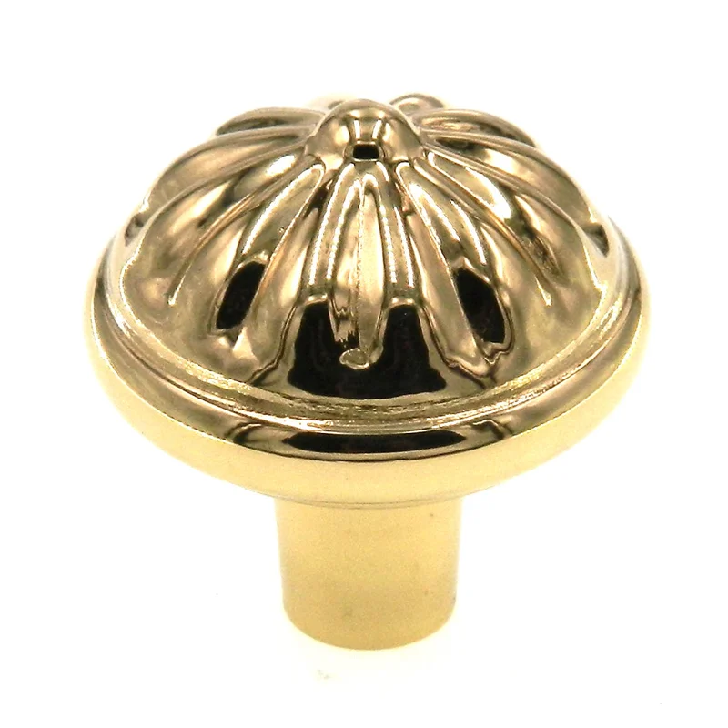 Amerock Heritage Brass 1 1/4' Polished Brass Round Cabinet Knob Pull BP2376-B