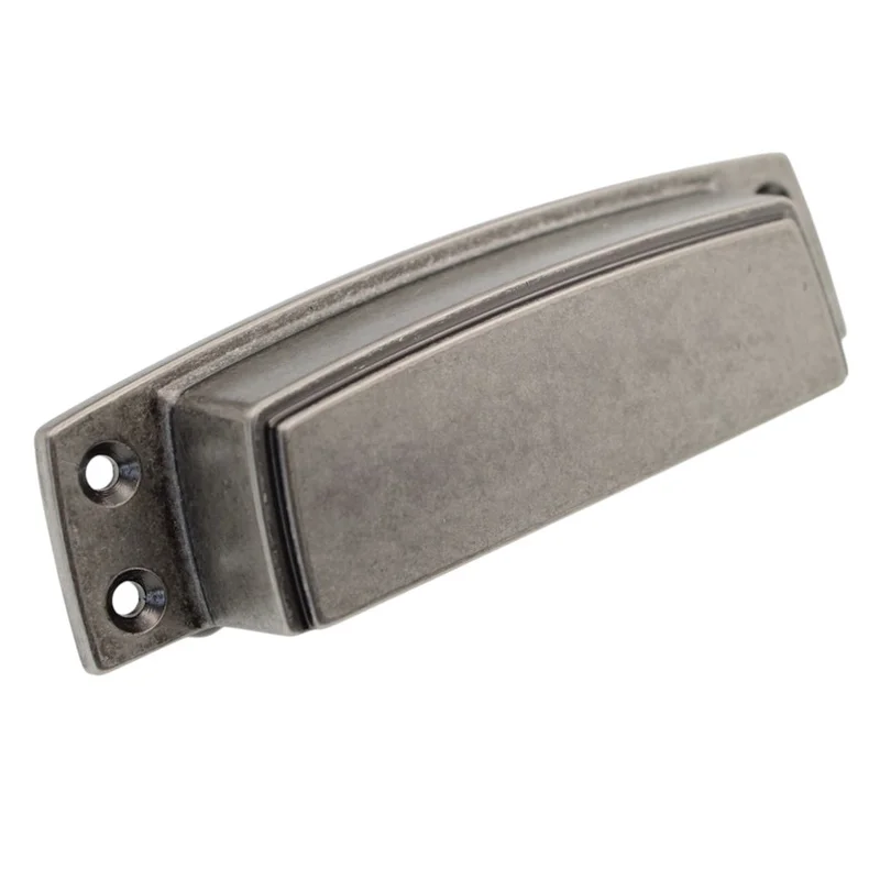 Amerock Highland Ridge Aged Pewter 3 1/2" Ctr. Drawer Cup Pull BP55318-AP