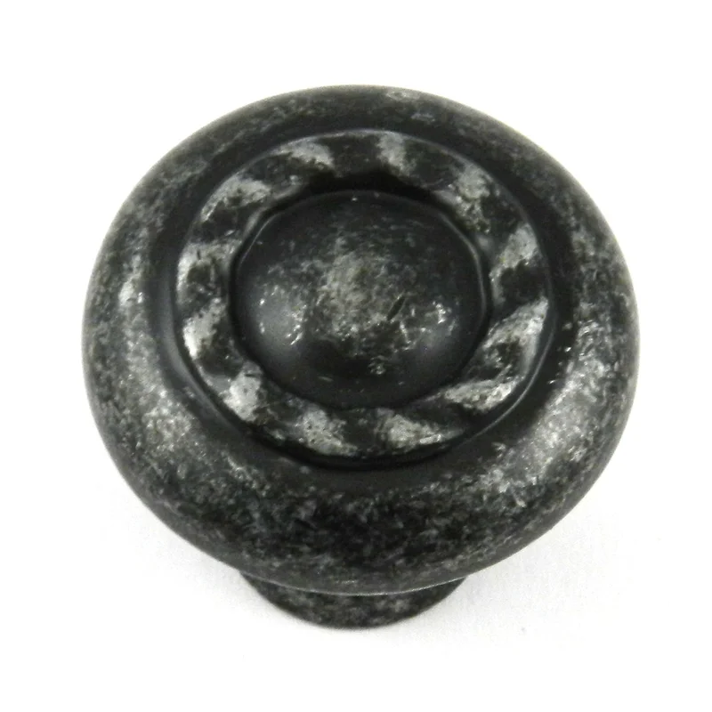 Amerock Inspirations Rope Design Wrought Iron Dark 1 1/4" Cabinet Knob BP1585-WID