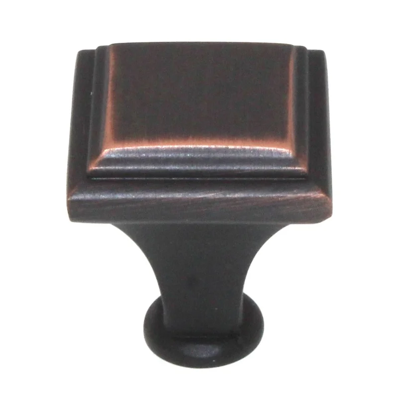 Amerock Manor 1" Oil Rubbed Bronze Square Ridged Cabinet Knob BP26131-ORB