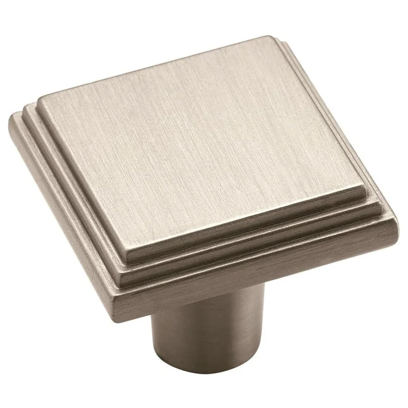 Amerock Manor Satin Nickel 1-1/16 inch Square Cabinet Knob BP26117G10
