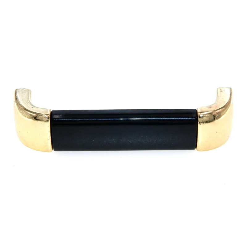 Amerock Metals Bright Brass and Black 3 3/4" (96mm)cc Cabinet Handle BP5525-BJ3