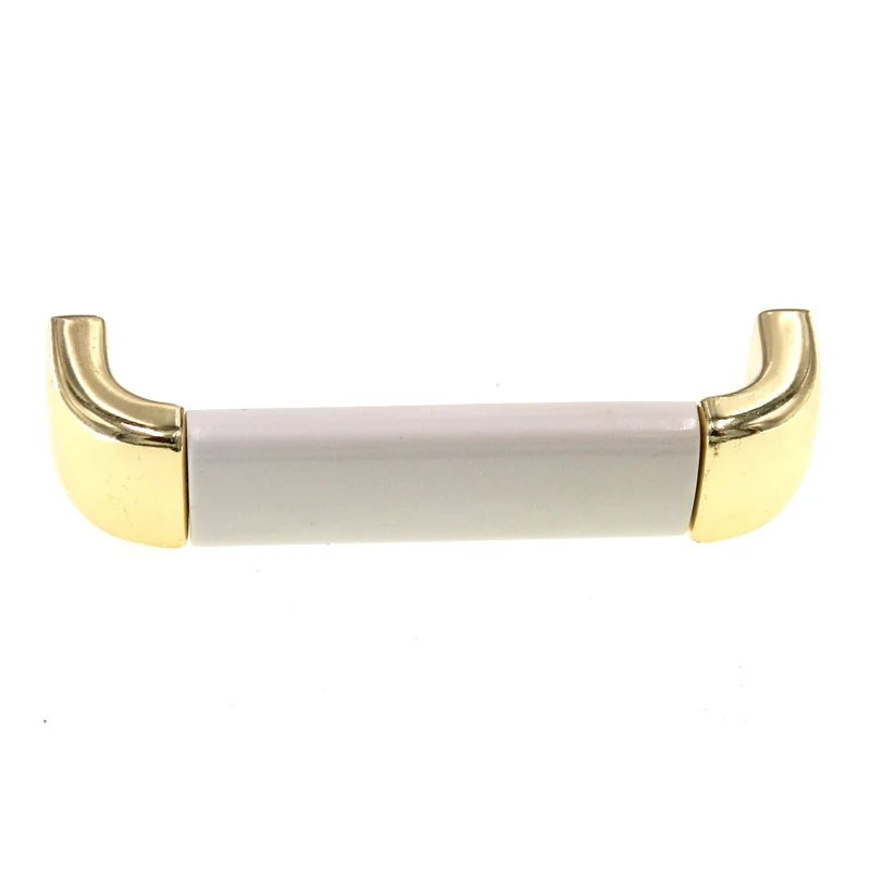 Amerock Metals Solid Brass, White 3 3/4" (96mm) Ctr. Cabinet Handle BP5525-WH3