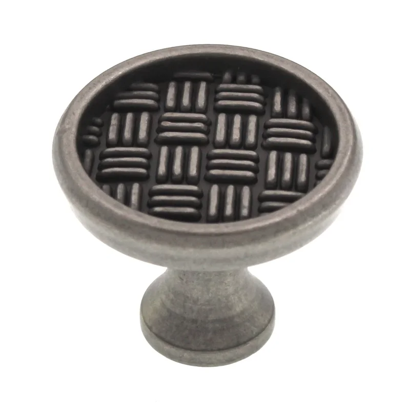 Amerock Patterns 1 3/8" Weathered Nickel Weave Cabinet Knob Pull BP26123-WN