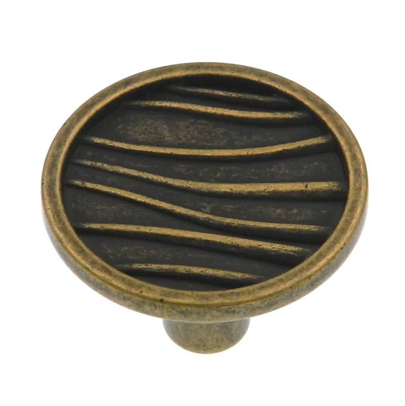 Amerock Playful Nature 1 1/2" Weathered Brass Disc Cabinet Knob Pull BP26111-R2