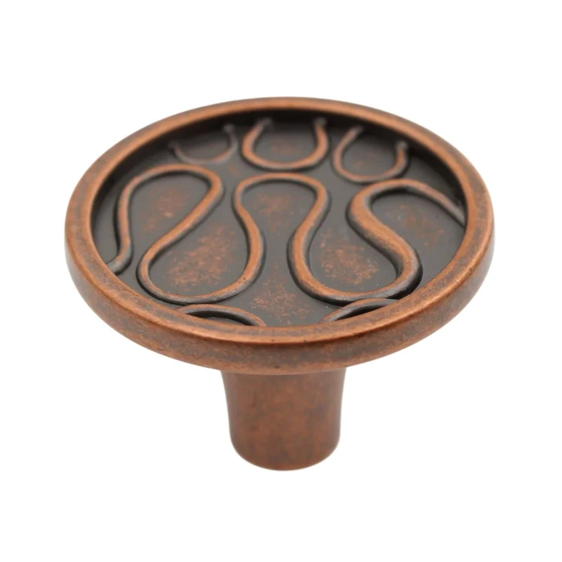 Amerock Playful Nature 1 1/2" Weathered Copper Disc Cabinet Knob Pull BP26113-WC