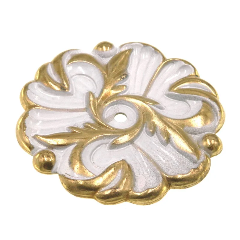 Amerock Provincial Ivory Gold 2 3/4" Round Cabinet Knob Backplate BP3408-BW