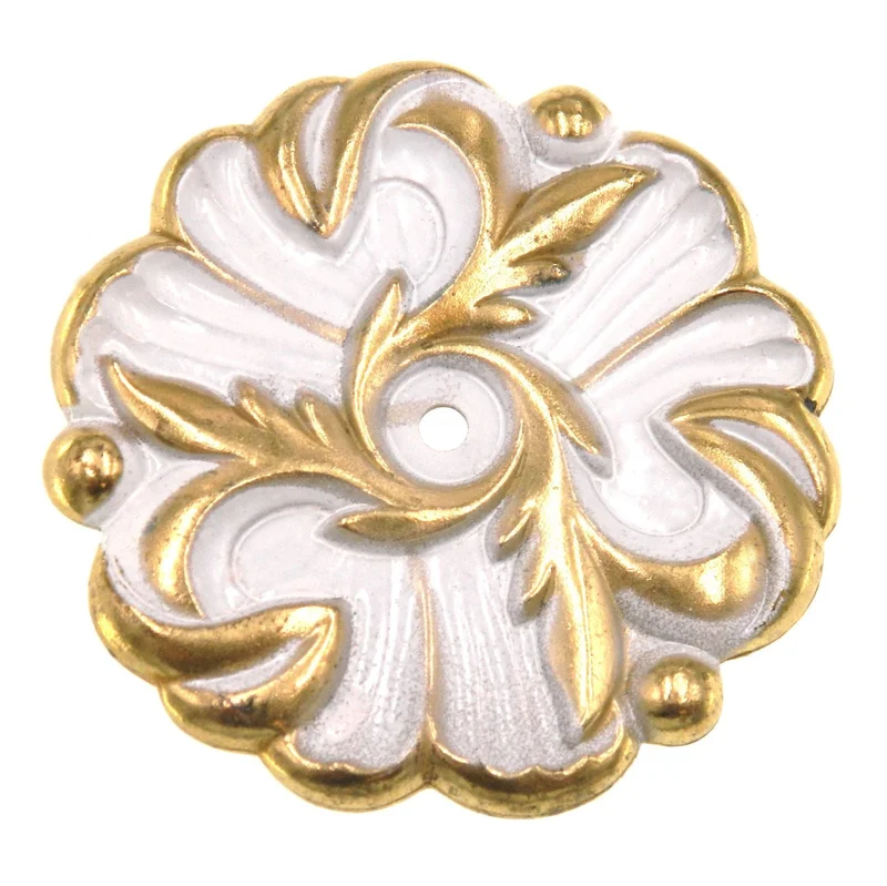 Amerock Provincial Ivory Gold 2 3/4" Round Cabinet Knob Backplate BP583-BW
