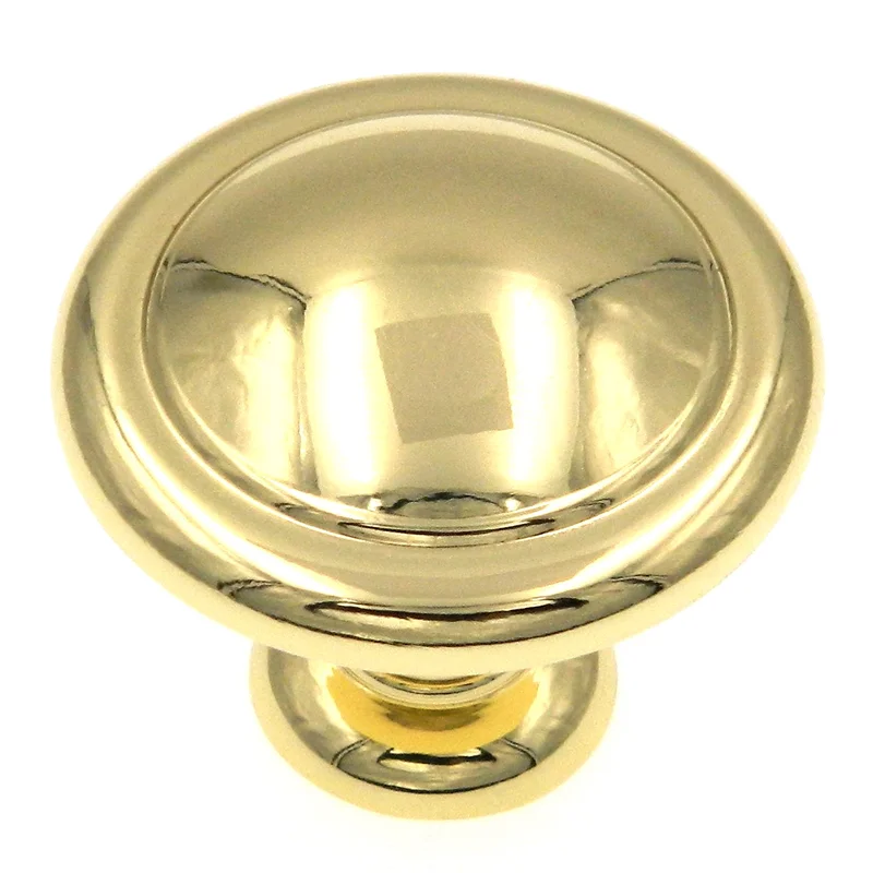 Amerock Reflections Polished Brass 1 1/4" Round Cabinet Pull Knob BP13873