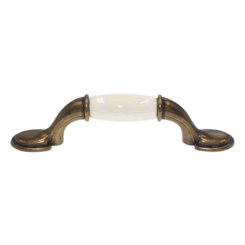 Amerock Royal Family 3" Ctr Antique Brass Bone Center Cabinet Pull BP76245-AB