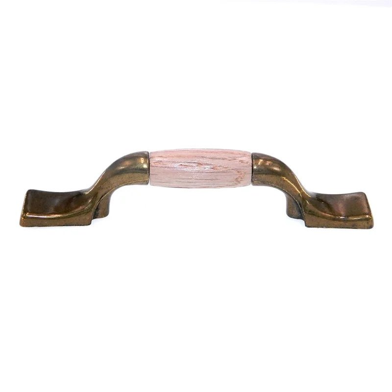 Amerock Royal Family Antique Brass Wood Center 3" CTC Cabinet Pull BP76240-WD