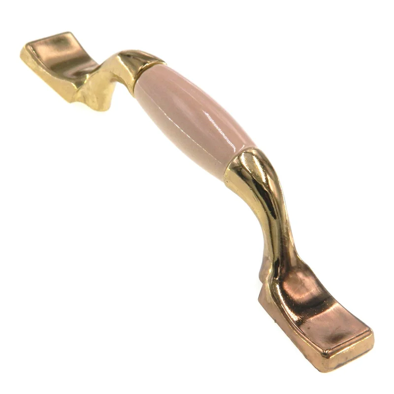 Amerock Royal Family Bright Brass Almond Center 3" CTC Cabinet Pull BP76240-AL3
