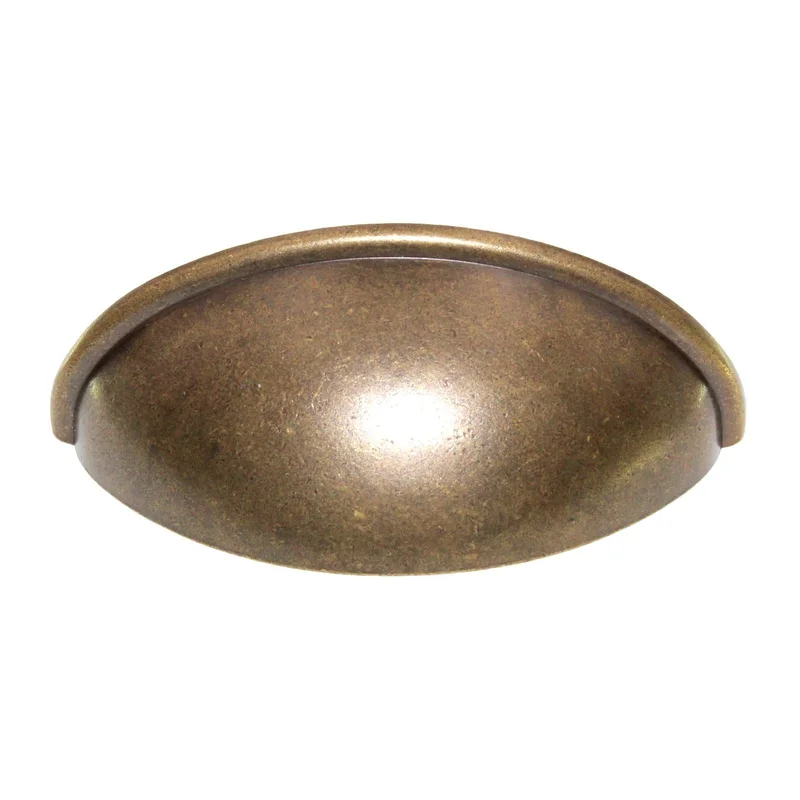 Amerock Rustic Brass 2 1/2 In. Ctr. Cabinet Cup Pull Handle BP53019-R3