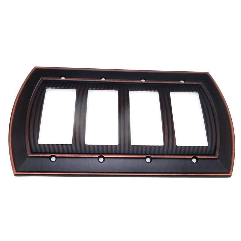 Amerock Sea Grass Oil-Rubbed Bronze 4 Rocker / GFI GFCI Wall Plate BP36535ORB