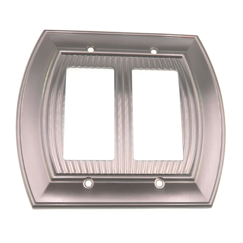 Amerock Sea Grass Satin Nickel Decorative 2 Rocker / GFI GFCI Wall Plate BP36533G10