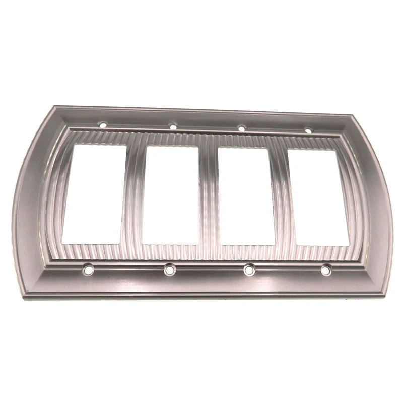 Amerock Sea Grass Satin Nickel Decorative 4 Rocker / GFI GFCI Wall Plate BP36535G10