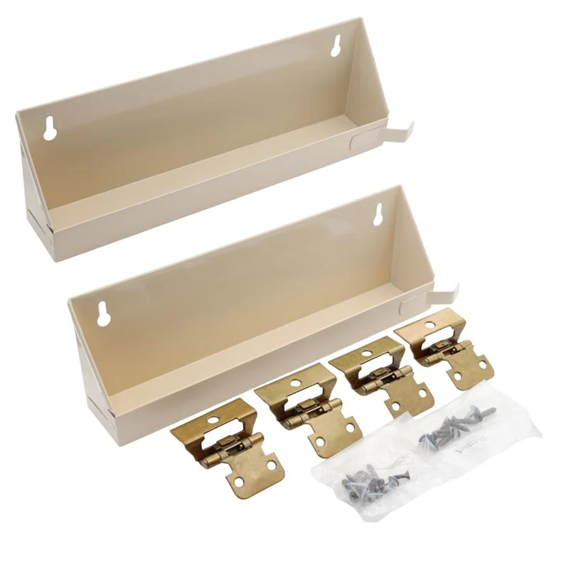 Amerock Sink Front Tip-Out Tray BP7560-BB Hinge 14" Almond Steel 2 Pack C8426-15