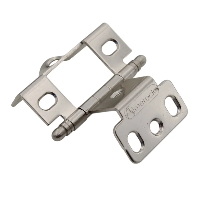 Amerock Sterling Nickel Full Inset Hinge 3/4" Full Wrap Ball Tip PK3175TB-G9