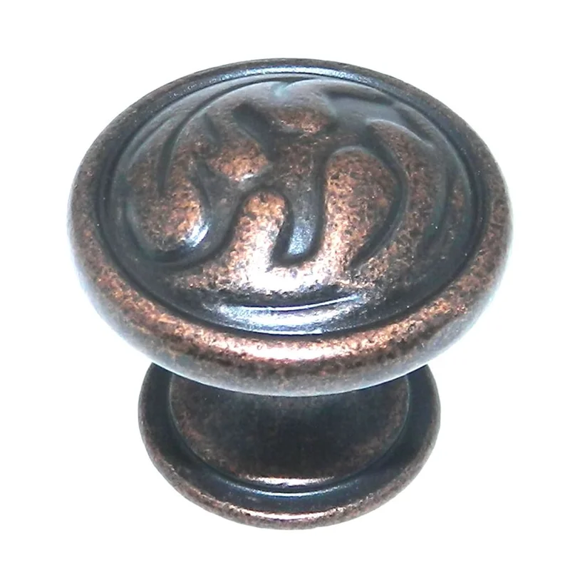 Amerock True Elegance 1 1/4" Oak Leaf Cabinet Knob Rustic Bronze BP1355-RBZ