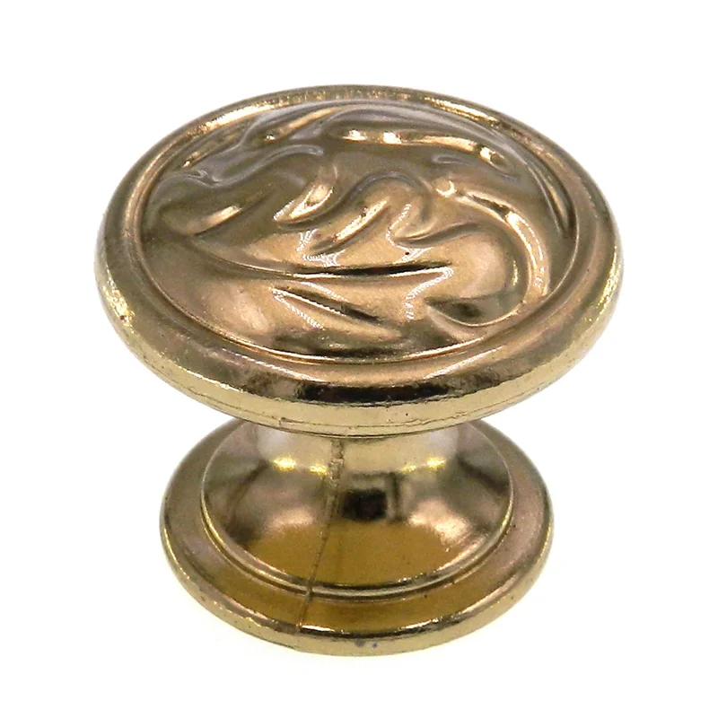 Amerock True Elegance 1 1/4" Oak Leaf Cabinet Knob Sterling Brass BP1355-O74