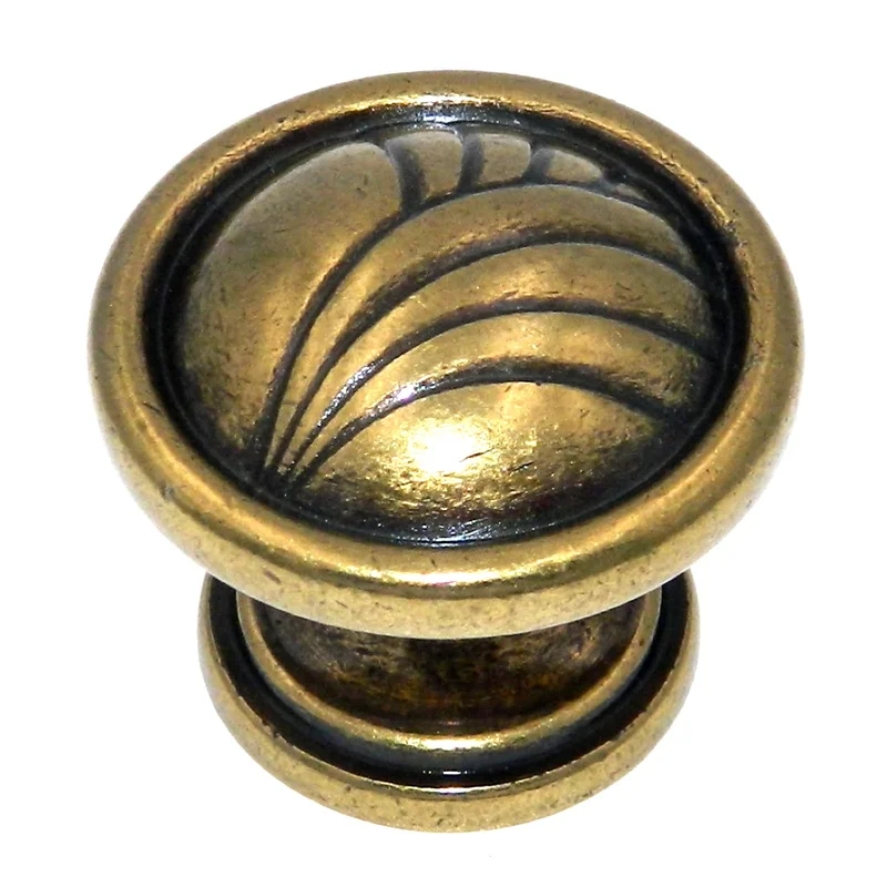 Amerock True Elegance Burnished Brass 1 1/2" Etched Cabinet Pull Knob BP1356O77