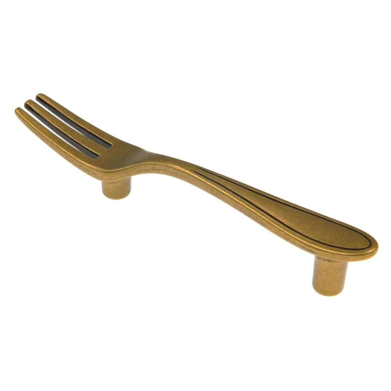 Amerock Utensil'Z 3"cc Regency Brass Fork Cabinet Bar Pull Handle BP9332-R1