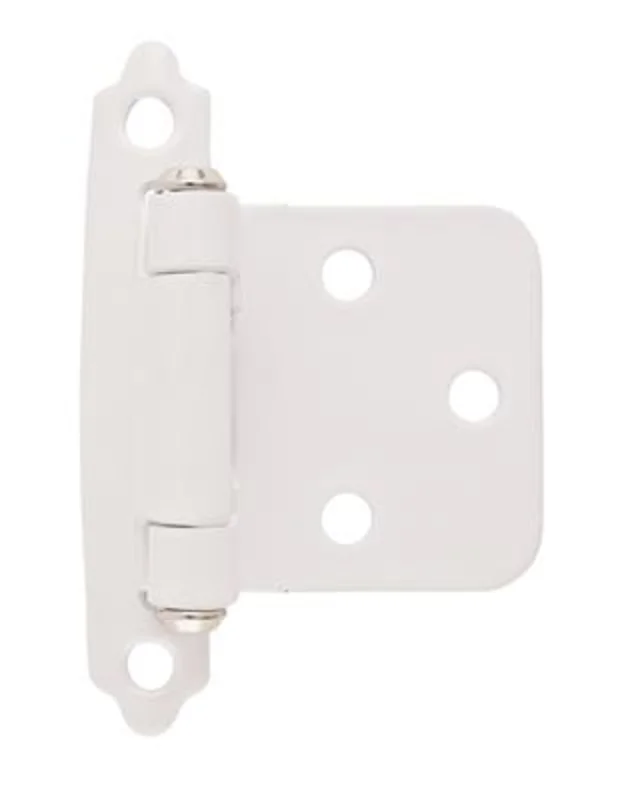 Amerock Variable Overlay Self Closing Face Mount Cabinet Hinge White