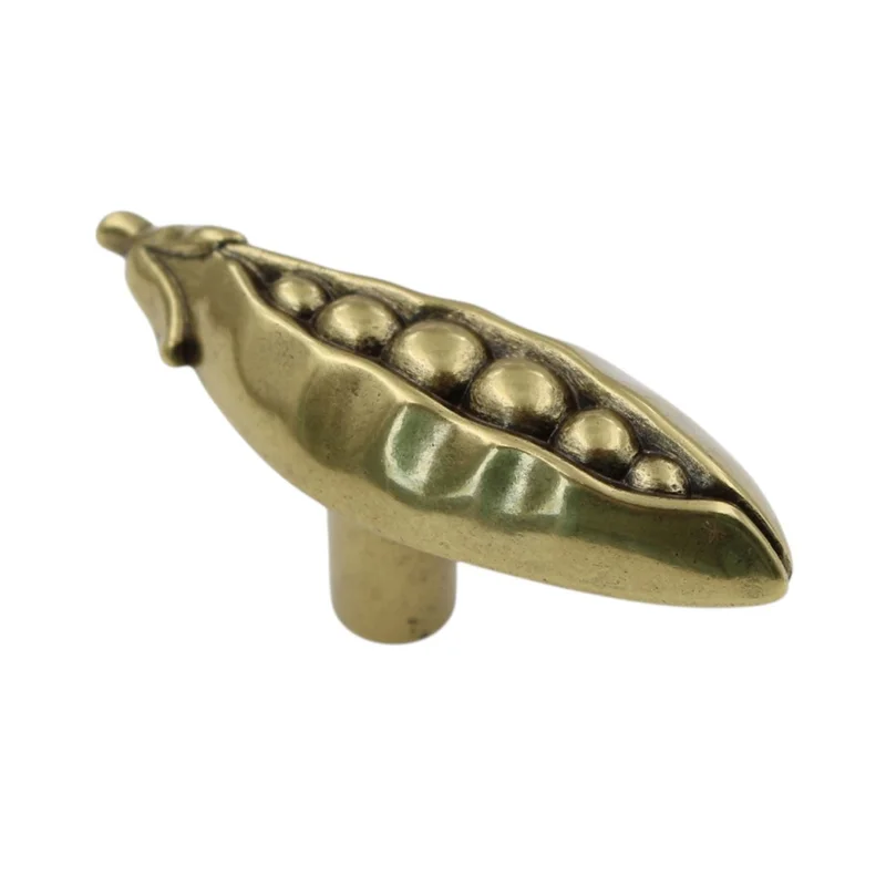 Amerock Veggie'Z 2 3/8" Regency Brass Novelty Pea Pod Cabinet Knob BP9336-R1