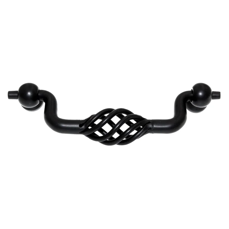 Amerock Village Classics Flat Black 3 3/4 inch (96mm) CTC Drawer Bail Pull BP19323FB