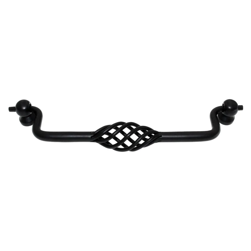 Amerock Village Classics Flat Black 6 1/4 inch (160mm) CTC Bail Pull BP19324FB