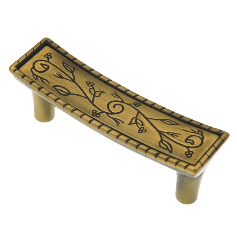 Amerock Vineyard Elegant Brass 3" Center to Center Leaf Drawer Bar Pull BP4465EB