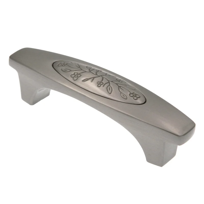 Amerock Vineyard Satin Nickel 3" Center to Center Leaf Cabinet Handle Pull BP4473G10