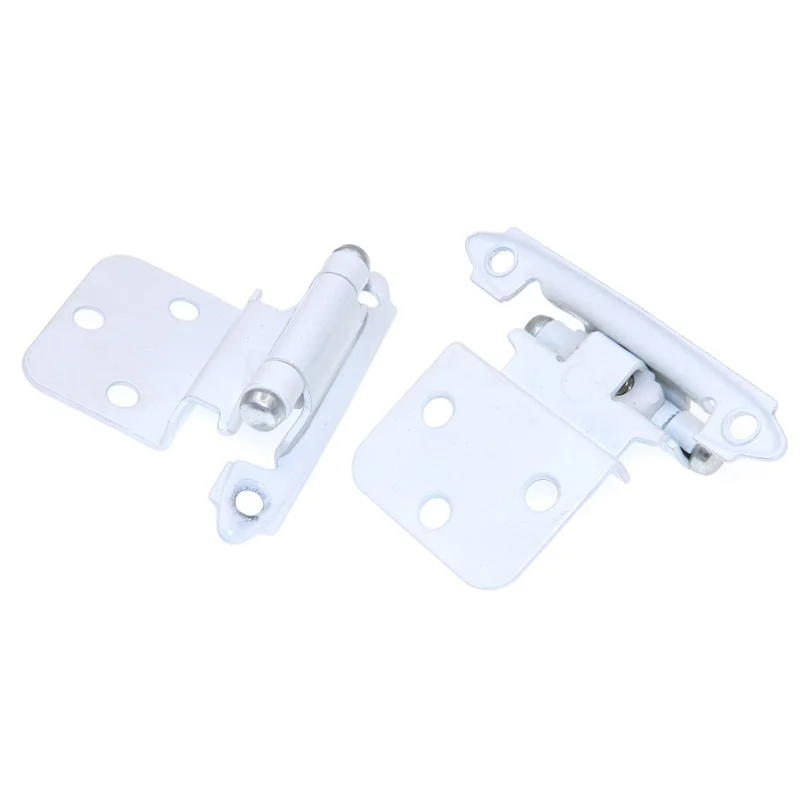 Amerock White Cabinet Hinges 3/8" Inset Self-Closing BP3428W, Set of 2