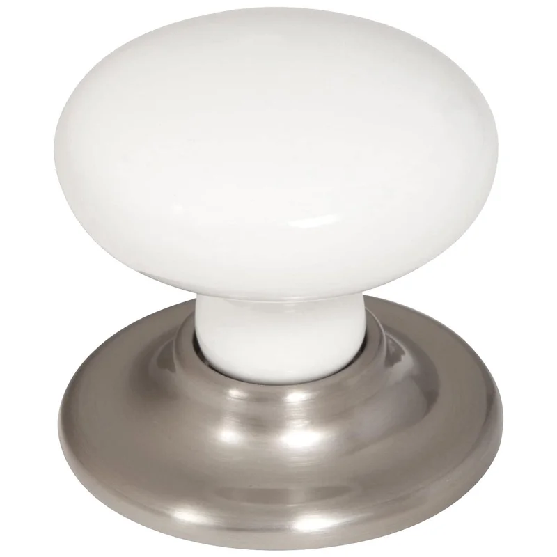 Amerock White With Satin Chrome Passage Door Knob Hall And Closet E5204-4-30G