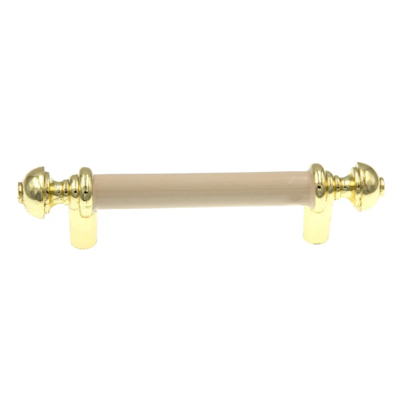AmerockBP761-3A Polished Brass 3"cc Cabinet Bar Pull Handles with Almond Center