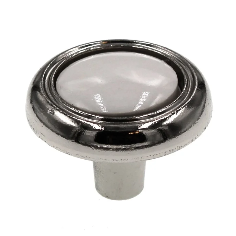 AmerockBP76244-26W Polished Chrome 1 1/4" Cabinet Knob with White Center