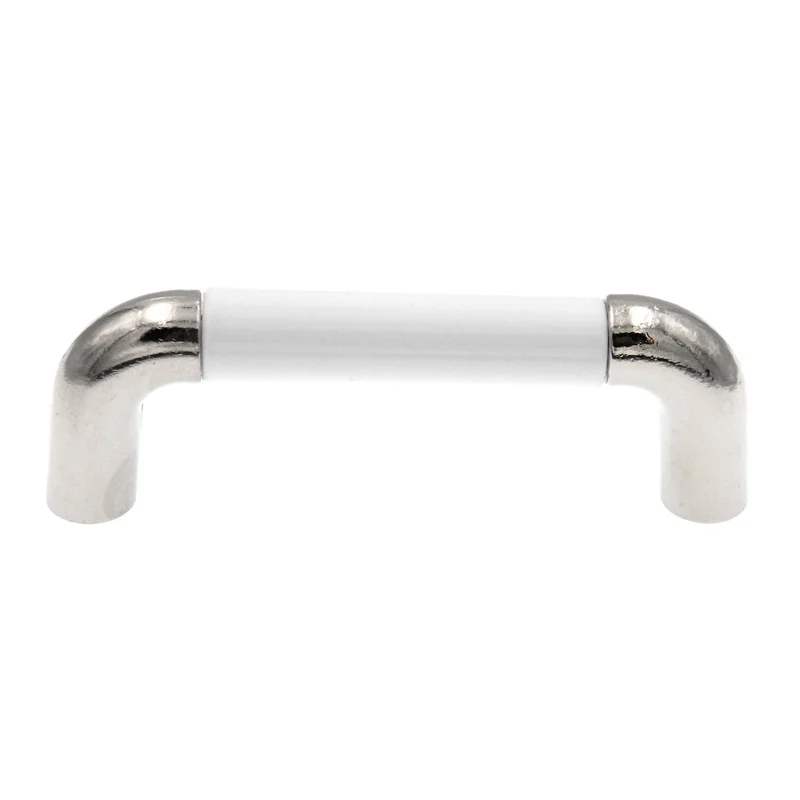 AmerockBP76269-WHEBWH14 Polished Chrome 3"cc Cabinet Wire Pull with White Center